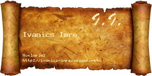 Ivanics Imre névjegykártya